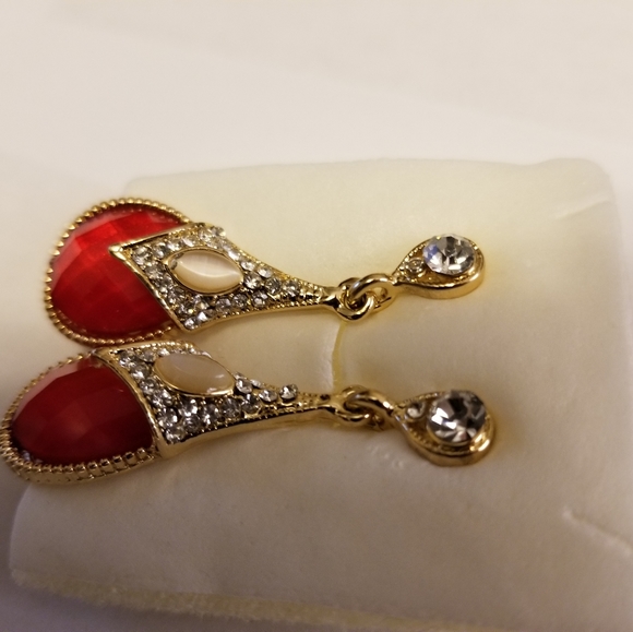 Rhinestone earrings - Picture 2 of 3